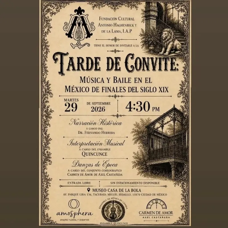 Cartel de Tarde de Convite en el Museo Casa de la Bola, martes 29 de septiembre de 2026