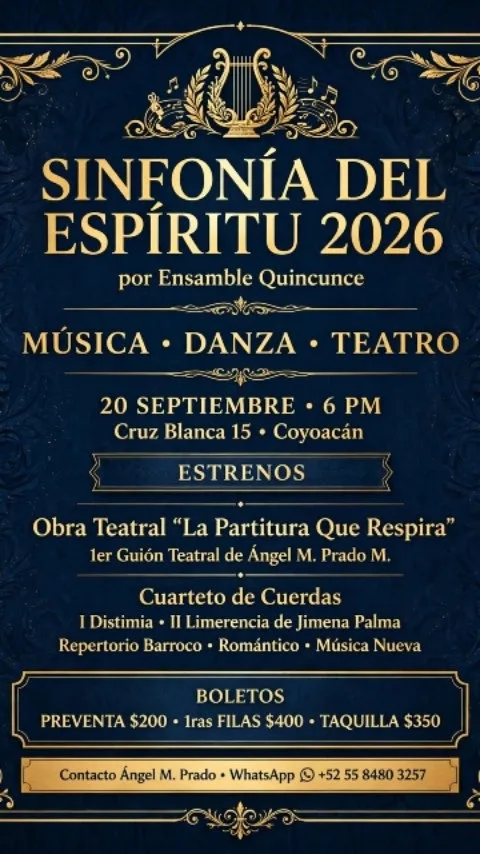 Cartel de Sinfonía del Espíritu 2026, por Ensamble Quincunce